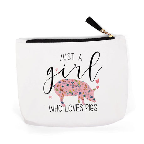 QIBAJIU Pig Gifts for Pig Lovers Pig Stuff Merch Decor Pig Gifts for Women Women Christmas Birthday for Pig Lover Owners Farmer Breeder Crazy Pig Lady Makeup Bag ?Wise Women Getting A Pig