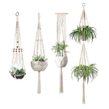 Handwoven Cotton Rope Hanging Planter Basket
