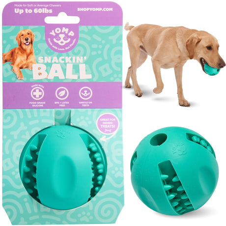 Yomp Snackin Fillable Dog Toy – Stuffable Interactive Treat Dispensing Chew Toy for Soft and Medium Chewers - Made of Pet-Safe Non-Toxic Silicone