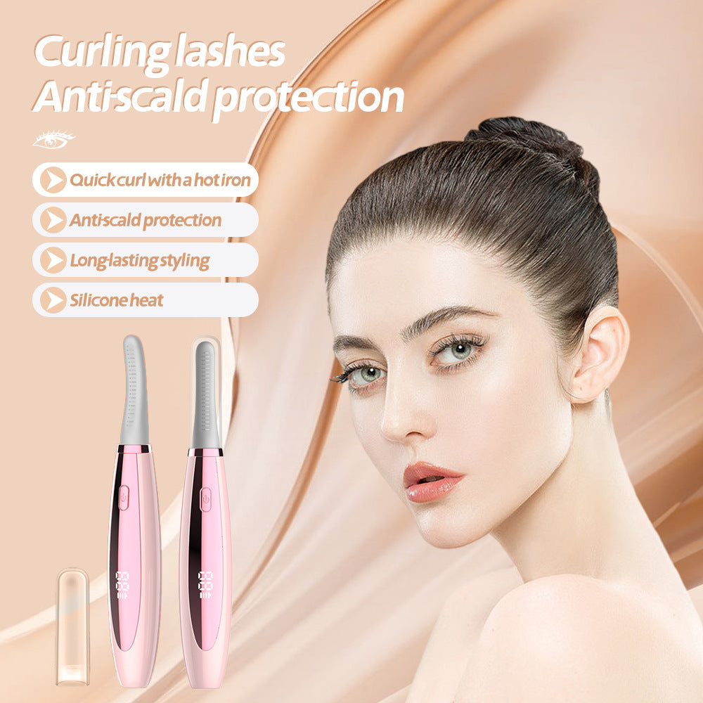 Mini Electric Heated Eyelash Curler and Brush