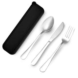 HMDZMR Camping Utensils Travel Silverware Set with Case 410 Stainless Steel Reusable Silverware Spoon and Fork Set for Lunch Box Dorm Work School Picnic