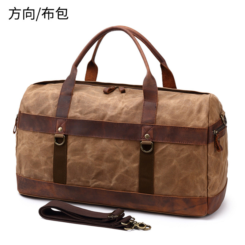 Vintage Waxed Canvas Travel Bag for Camping and Storage