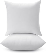 LANE LINEN 18 x 18 Throw Pillow Insert - Pack of 2 White Down Alternative Pillow Inserts for Decorative Pillow Covers Throw Pillows for Bed Couch Pillows for Living Room