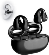 UItrapods Wireless Ear Clip Bone Conduction Earbuds Open-Ear Headphones Clip-on Sports Wireless Earbuds Waterproof External Headphones (Black-ULT)