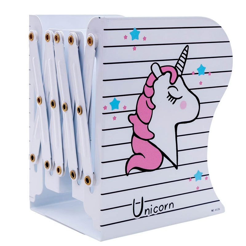 Foldable Bookshelf with Unicorn Design and Storage