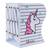 Foldable Bookshelf with Unicorn Design and Storage
