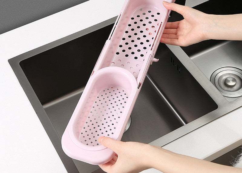 Adjustable Telescopic Sink Rack Organizer for Kitchen