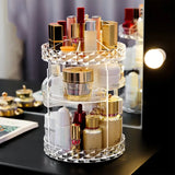Rotating Cosmetic Storage Case with Adjustable Organizer