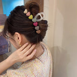 Retro Colorful Geometric Hair Claw Clip Accessories