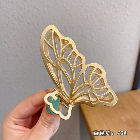 Large Metal Pearl Butterfly Hair Claw Clip for Women