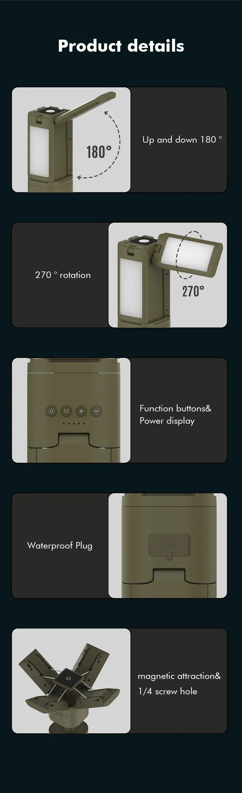 Folding Camping Lantern with Long-Life Battery