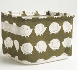 Desktop Makeup Organizer Storage Box with Linen Basket