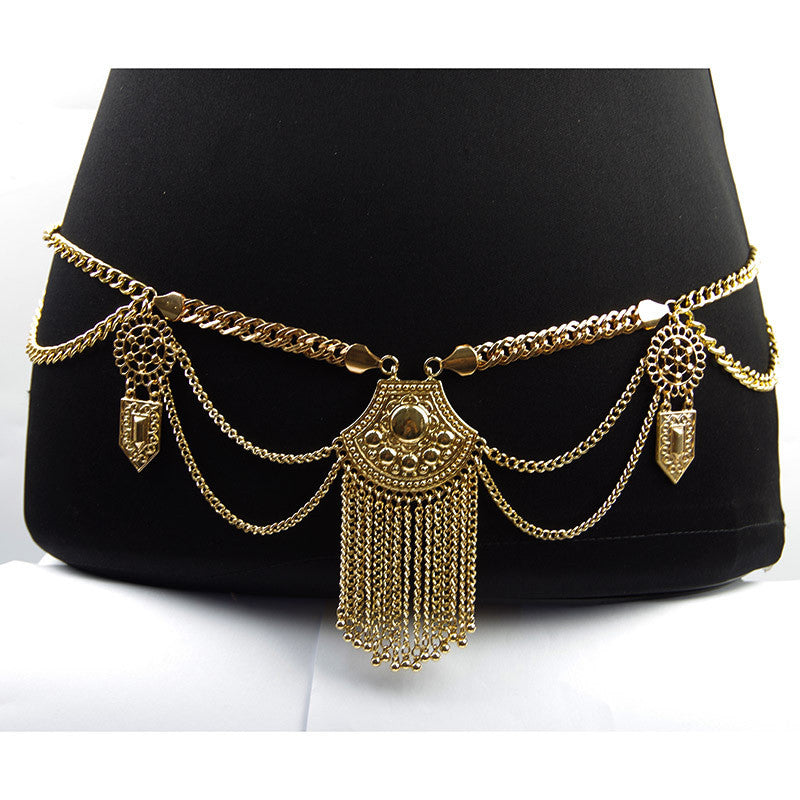 Exaggerated Alloy Body Chain for Beach Bikini