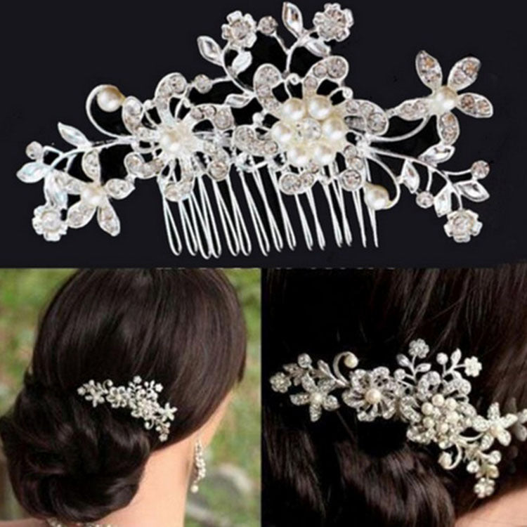 Pearl and Rhinestone Bridal Hair Comb Wedding Accessory