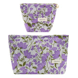 getgto 2 Pcs Makeup Bags Large Cosmetic Bag Travel Toiletry Bag Organizer for Women Embroidery Craft Floral Makeup Bag Small Cosmetic Pouch Purse with Zipper Gifts for Girls Teen