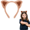 COMNICO Cat Ears Headbands Plush Soft Cute Washing Face Head band Fuzzy Kitten Makeup Hair Headbands for Mask Skincare Spa Yoga Halloween Parties Cosplay(Brown)