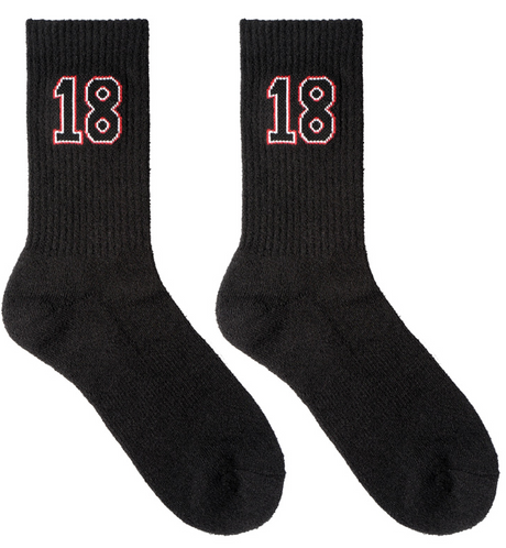 Custom Black Sport Socks with Unique Texture Design
