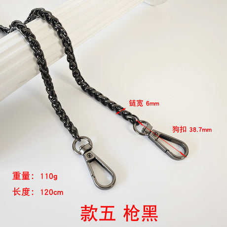 Metal Bag Chain with Woven Shoulder Strap