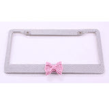 Rhinestone Bow Car License Plate Frame with Acrylic