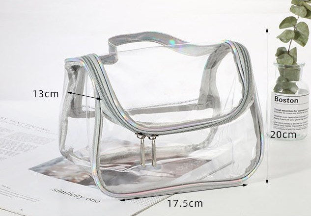 Large Waterproof Transparent Toiletry Makeup Bag with Handle