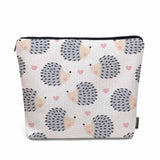 Kalygon Hedgehog Makeup Organizer Bag Cosmetic Bag For Men Women Cute Animal Hedgehogs Grey Travel Toiletry Bag Flax Makeup Bags Purse Business Makeup Pouch For Toiletries Cosmetics