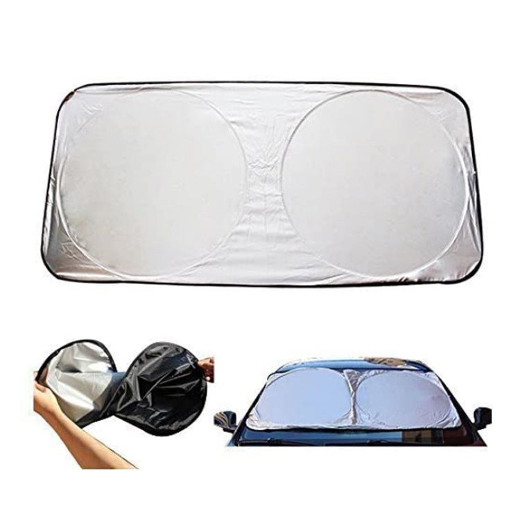 Car Sunshade with Double Circle Silver Coating 150*70CM