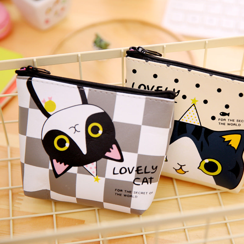 Korean Cute Cat PU Coin Purse and Key Organizer