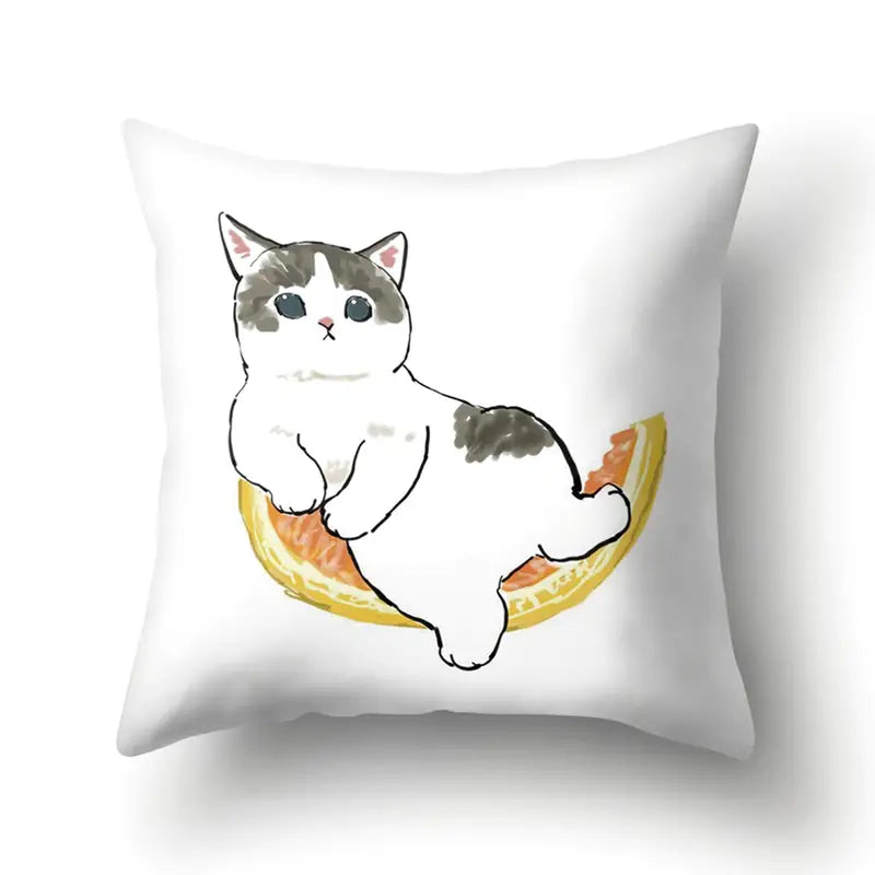 Funny Cat Pillowcases (17.32x17.32in) for Home Decor