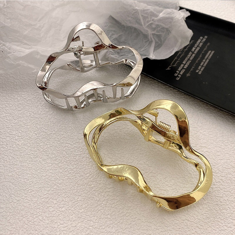 Irregular Geometric Metal Hair Clip for Cold Weather