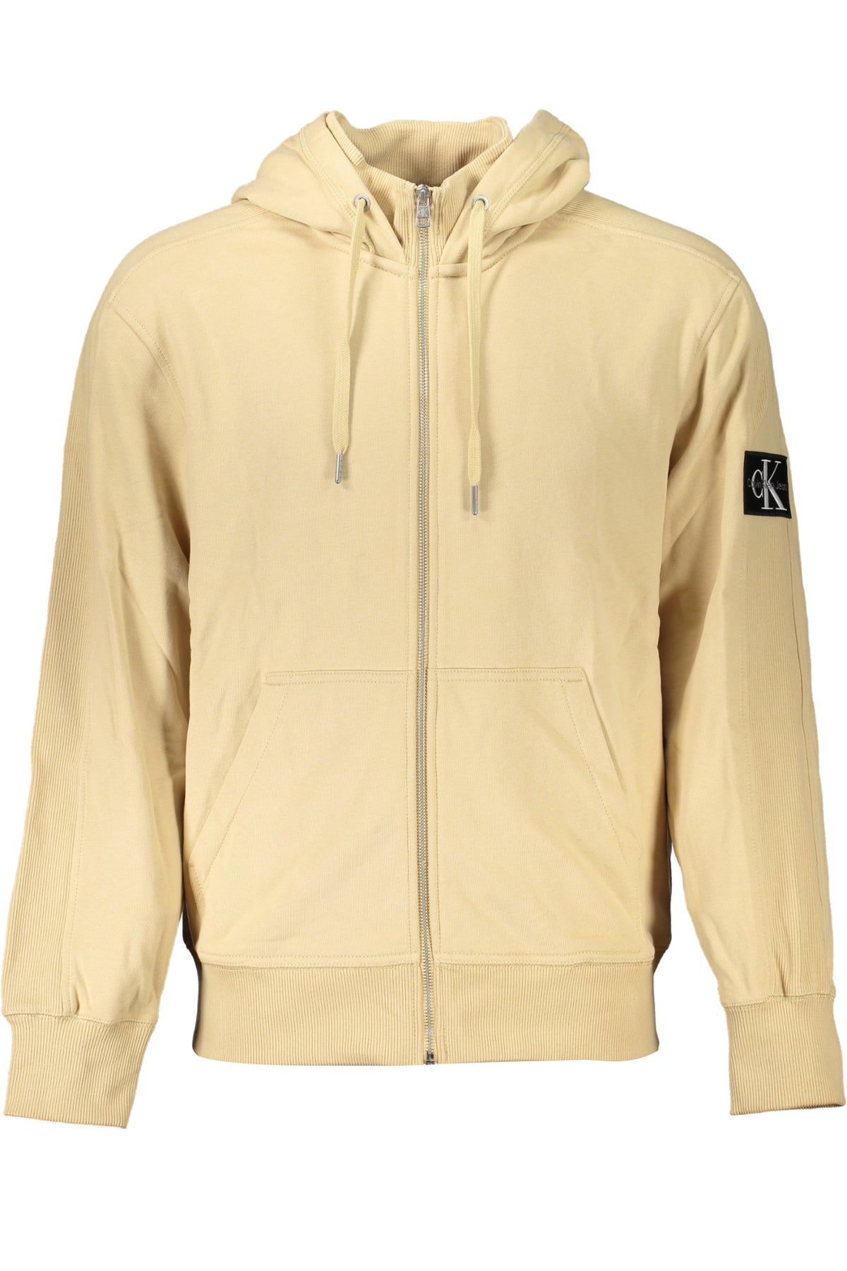 CALVIN KLEIN MEN'S BEIGE ZIP SWEATSHIRT