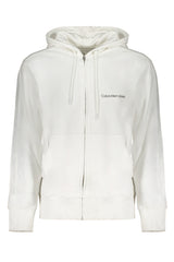 CALVIN KLEIN MEN'S WHITE ZIP SWEATSHIRT