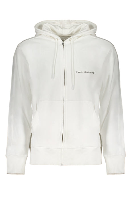 CALVIN KLEIN MEN'S WHITE ZIP SWEATSHIRT