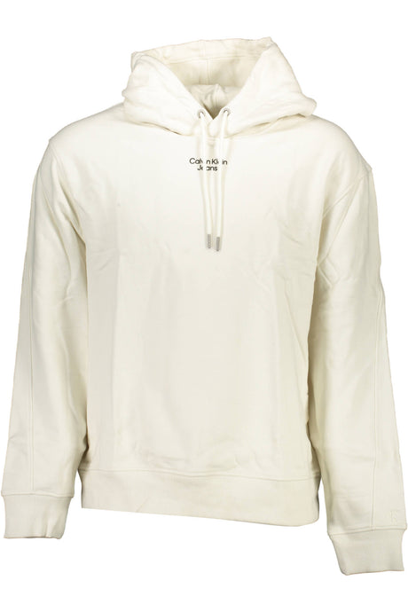 CALVIN KLEIN WHITE MEN'S SWEATSHIRT WITHOUT ZIP