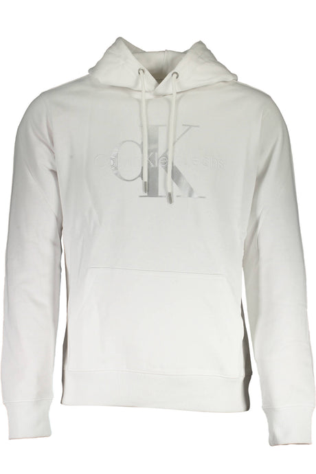 CALVIN KLEIN WHITE MEN'S SWEATSHIRT WITHOUT ZIP