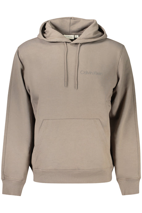 CALVIN KLEIN MEN'S BROWN ZIP-UP SWEATSHIRT
