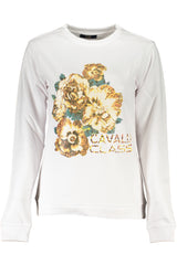 CAVALLI CLASS WOMEN'S WHITE SWEATSHIRT WITHOUT ZIP
