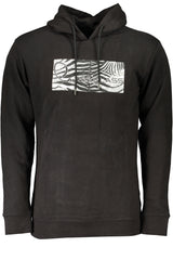 CAVALLI CLASS MEN'S BLACK ZIP-OUT SWEATSHIRT