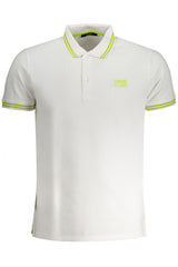 CAVALLI CLASS MEN'S WHITE SHORT SLEEVED POLO SHIRT