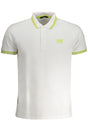 CAVALLI CLASS MEN'S WHITE SHORT SLEEVED POLO SHIRT