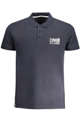 CAVALLI CLASS MEN'S SHORT SLEEVED POLO SHIRT BLUE