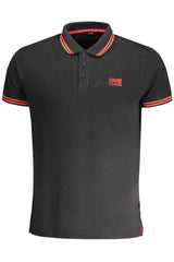 CAVALLI CLASS MEN'S SHORT SLEEVED POLO SHIRT BLACK