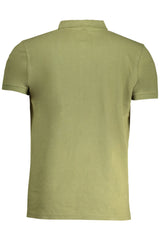 CAVALLI CLASS MEN'S GREEN SHORT SLEEVED POLO SHIRT