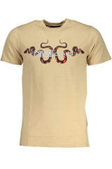 CAVALLI CLASS MEN'S SHORT SLEEVED T-SHIRT BEIGE