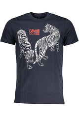 CAVALLI CLASS MEN'S SHORT SLEEVED T-SHIRT BLUE