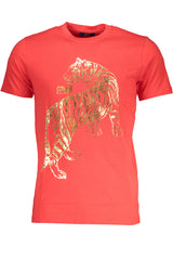 CAVALLI CLASS MEN'S SHORT SLEEVE T-SHIRT RED