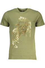 CAVALLI CLASS GREEN MEN'S SHORT SLEEVED T-SHIRT