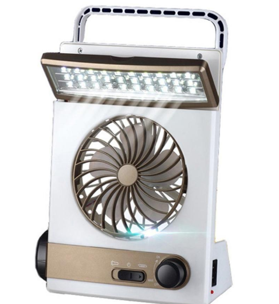 Solar Camping Light with Mini Fan and Multi-Function