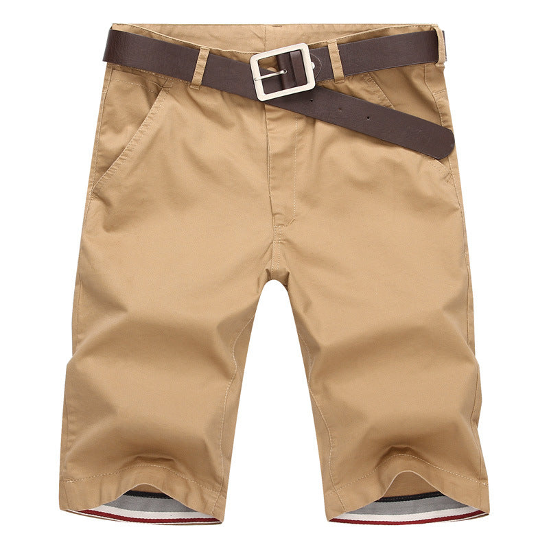 Men's Casual Solid Color Cotton-Linen Shorts