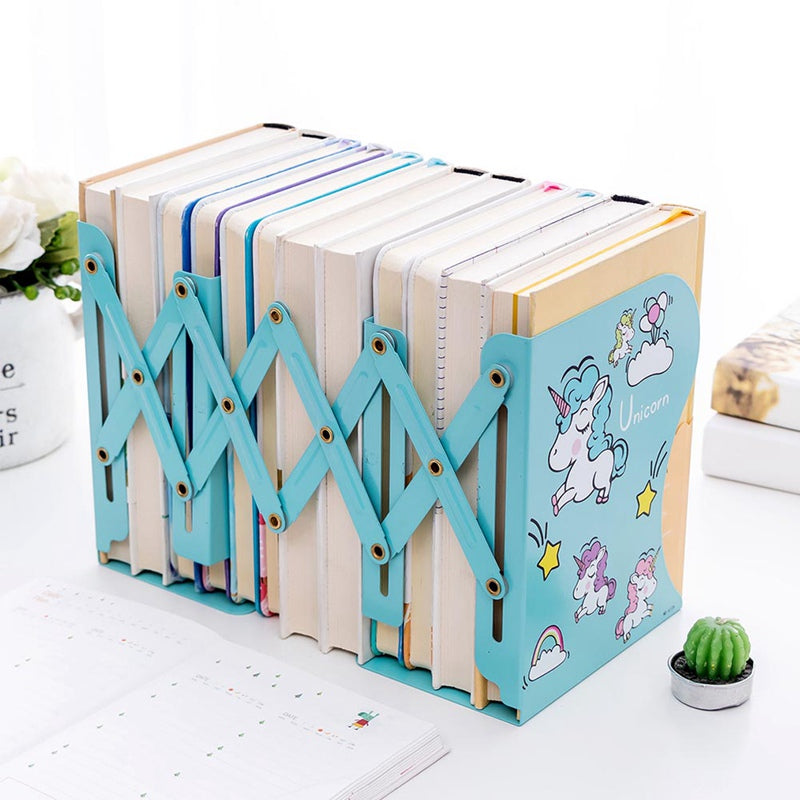 Foldable Bookshelf with Unicorn Design and Storage