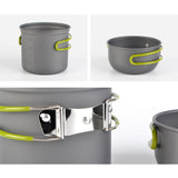 Camping Cookware Set with Foldable Handle Pot